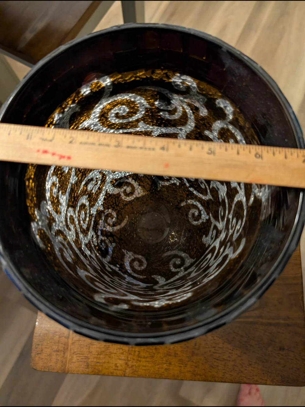 PartyLite Amaretto Swirl Mosaic Glass Decorative Candle Holder